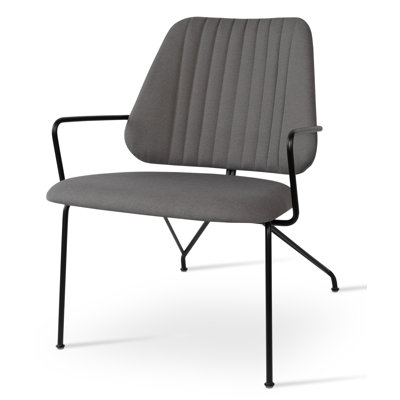 Chaise d'appoint rembourrée grise St Philip