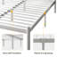  Grand lit plateforme en métal avec tête de lit de style victorien, support de lattes en acier robuste, rangement sous le lit de 12 po, assemblage facile, blanc-2105162893-2105162892