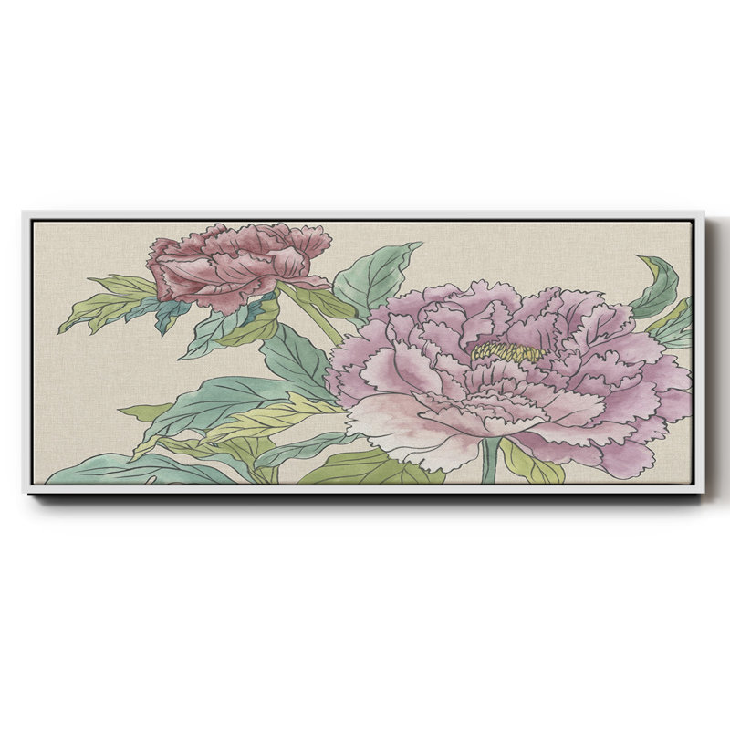 Peony Blooms I- Framed Canvas