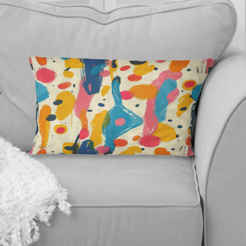 Coussin lombaire jaune Mid-Century