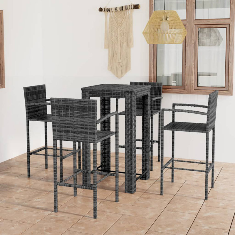 Square 4 - Person Dining Set, Gray