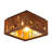 2-Light Rustic Wood Flush Mount With Decorative Cutouts