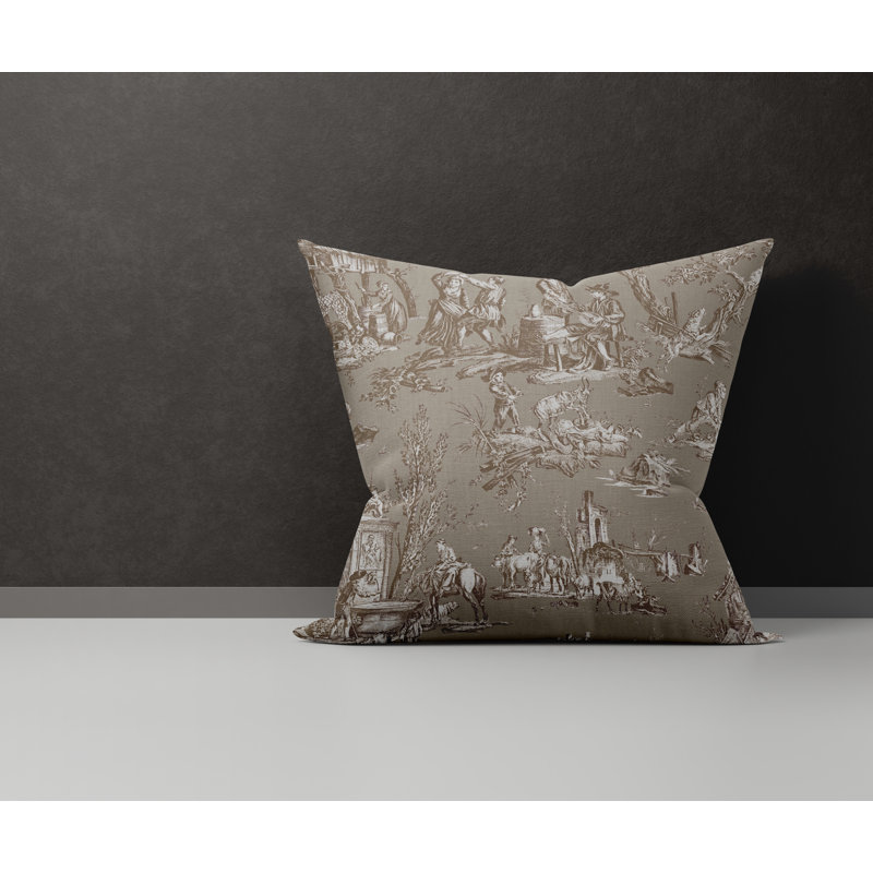  Housse de coussin en coton Eloise, Beige, L 15 po x H 15 po