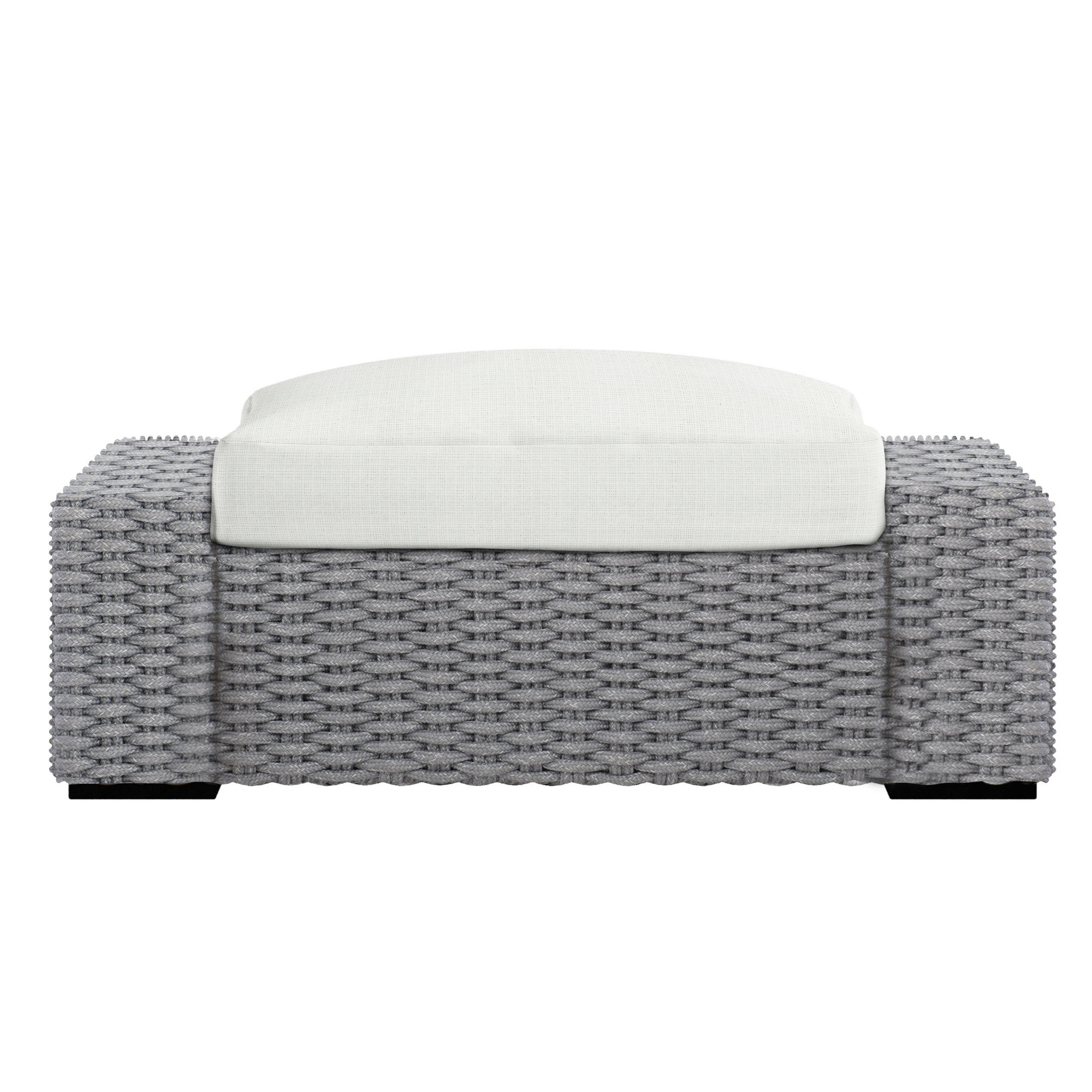 Capri Outdoor Ottoman with Cushion, Cream Linen 6025-002