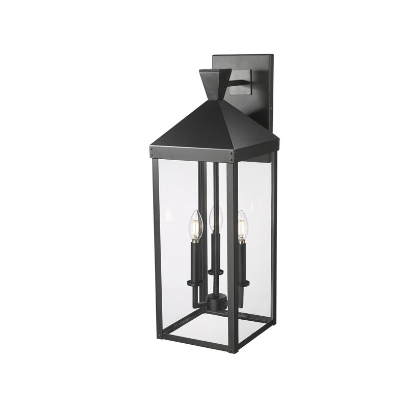 Applique murale d'extérieur 3 lumières 26 po - noir peint