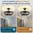 19.7" Industrial Caged LED Ceiling Fan Light with Remote Control, Dimmable, 3 Color Temperatures Selectable