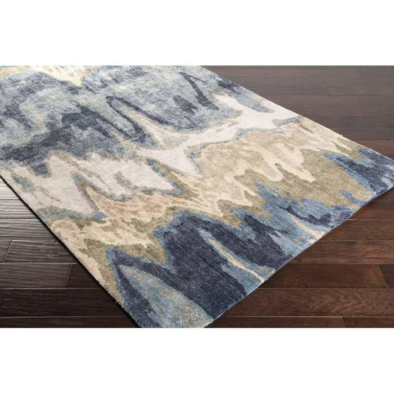 Mcduffy Hand Tufted Viscose Abstract Indoor Rug, Rectangle 2' x 3'