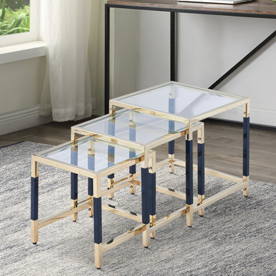 Adhurim Glass Top Nesting Tables