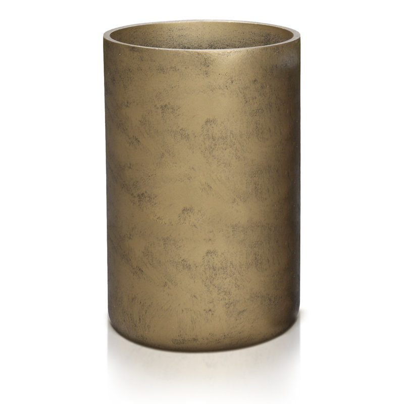 Gold Stone Indoor Tall Plant Pot Handmade Pot Planter, 45cm H x 26cm W x 26cm D