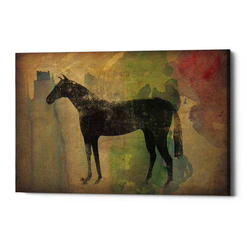 «Cheval noir V2» par Ryan Fowler, impression sur toile tendue, H 26 po x l 40 po x P 1,25 po