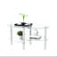 Table basse ovale transparente en verre, table moderne avec pieds en acier inoxydable, table à thé en verre à 3 couches pour le salon