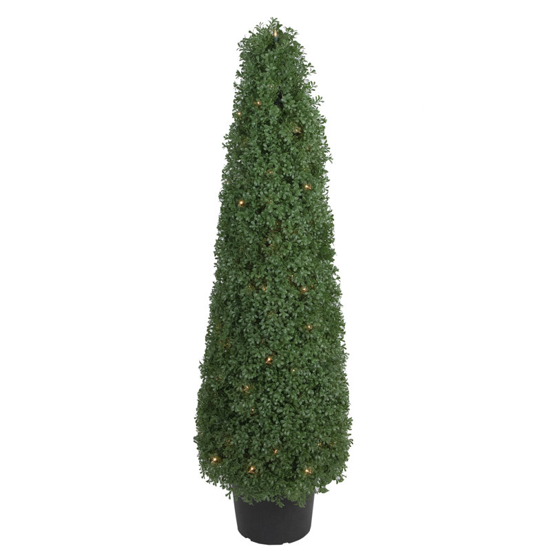 Arbre topiaire en cône artificiel 4 pi avec lumières rondes claires