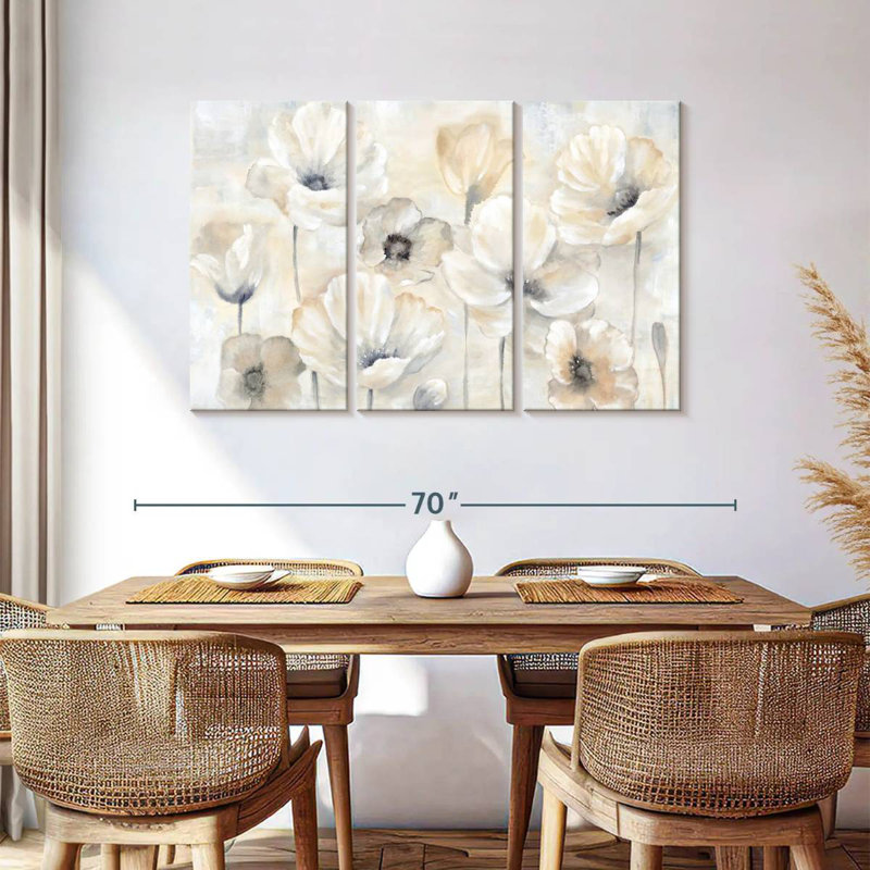 Harnek Gray Poppy Garden Landscape, 36" H x 57" W