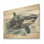 «Breaching Whale I» - panneau mural en bois de requin sur bois de pin naturel-101407344