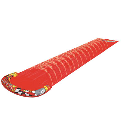 16.5' Red and Yellow Inflatable Race Car Water Slide