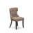 3 Piece Dining Table Set Contains 1 Dining Room Table and 2 Coffee Linen Fabric Dining Chairs Button Tufted Back with Nail Heads - Wire Brushed Black Finish-1300094736-1300094743-1333752358