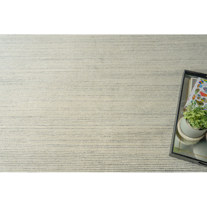 Benton Hand Tufted New Zealand Wool Gray/Ivory Area Rug, 12'X15'