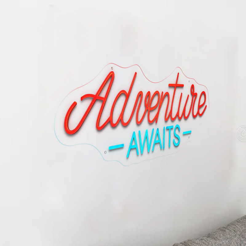 «Adventure Awaits» en néon - 30 po x 11 po