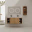 Meuble-lavabo mural 48 po avec double lavabo et rangement, portes à fermeture en douceur pour salles de bain modernes