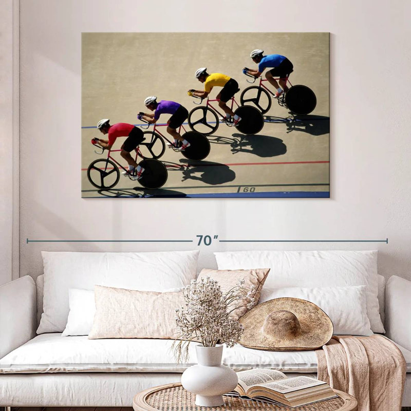 Male Track Cyclists, 32" H x 48" W