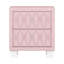 Élégante table de chevet rose avec 2 tiroirs à poignées en cristal, velours à boutons pour décor de chambre à coucher, poignées et tiroirs de table de chevet, pièce