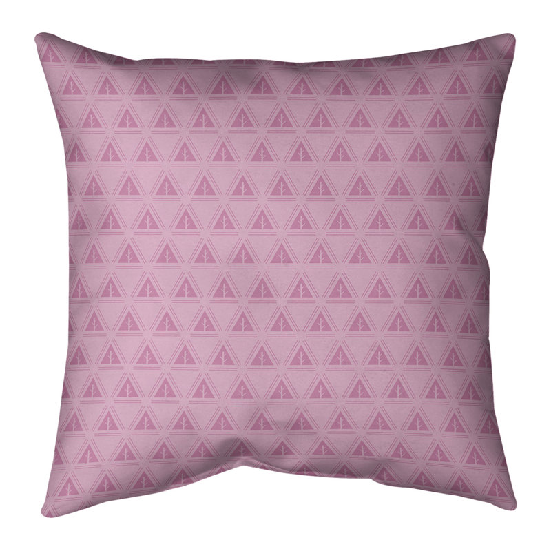 Coussin décoratif à motif d’arbre minimaliste classic Barbra, Bourre en polyester, Rouge Viola, 28 po x 28 po