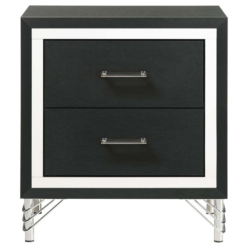 Malcolm 2-drawer Nightstand, Black
