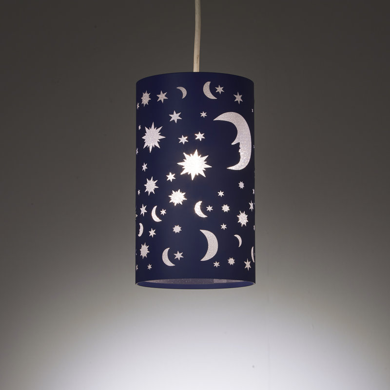 22cm H Metal Drum Pendant Shade ( Uno ) in Navy