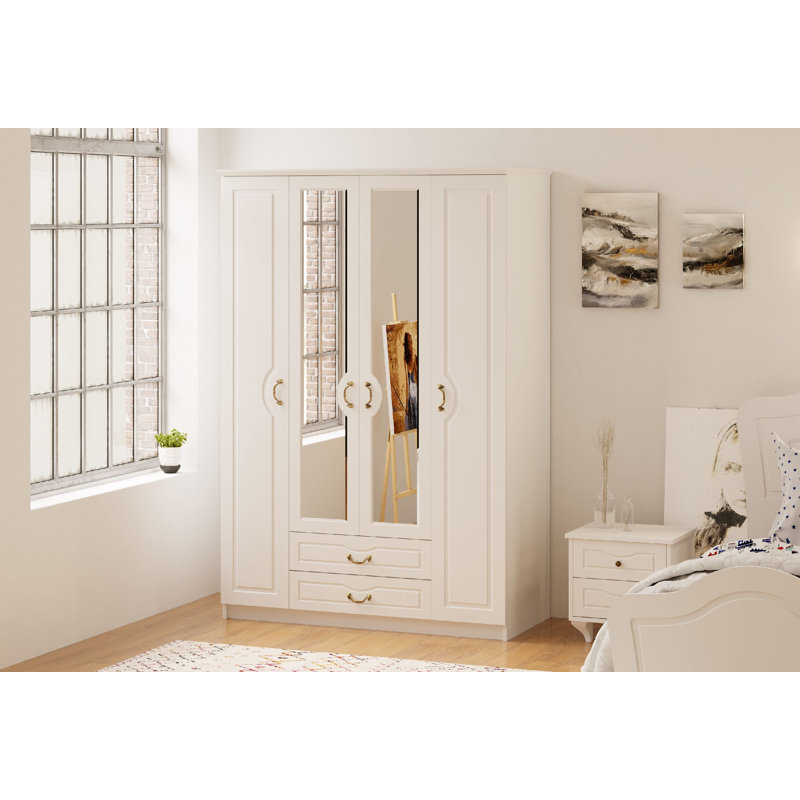 Vanetten 4 Door Manufactured Wood Wardrobe