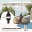 Parasol d'extérieur très grand 15 pi UPF30 + avec frange et manivelle, blanc crème-1477529798