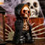 Figurines de squelette sympas, figurine de collection de petite statue d'Halloween en squelette, décor de bureau de bureau de maison mignon