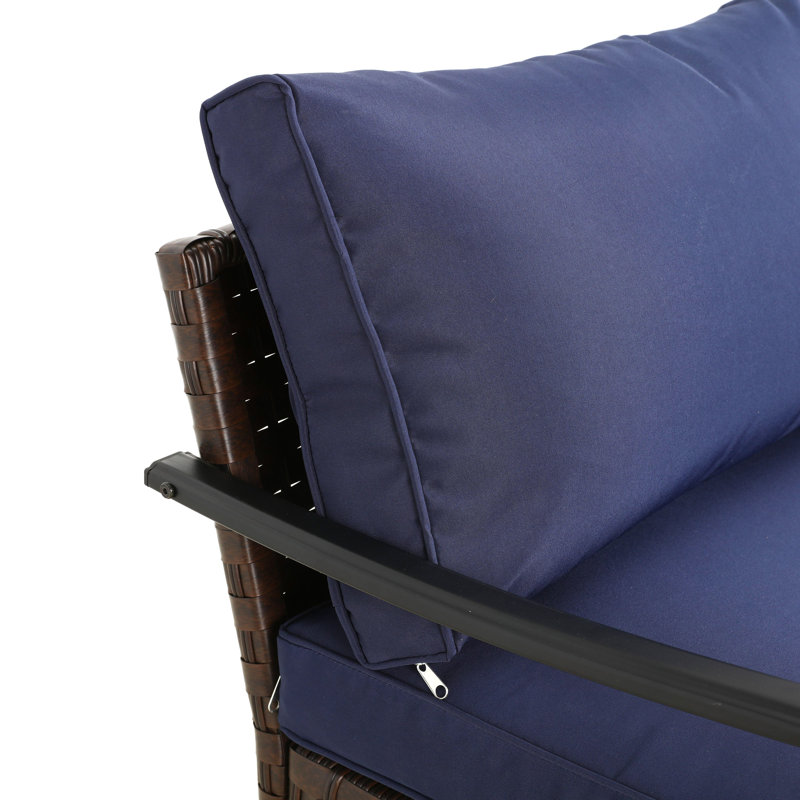 U-leg Collection Wicker Loveseat With Cushions
