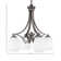 Zilo 4 Light Downlight Chandelier Shown In Graphite Finish With 5" White Linen Glass