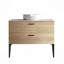 Meuble-lavabo rayé en chêne naturel avec lavabo en céramique, meuble-lavabo autoportant pour salle de bain moderne, KD-115688531
