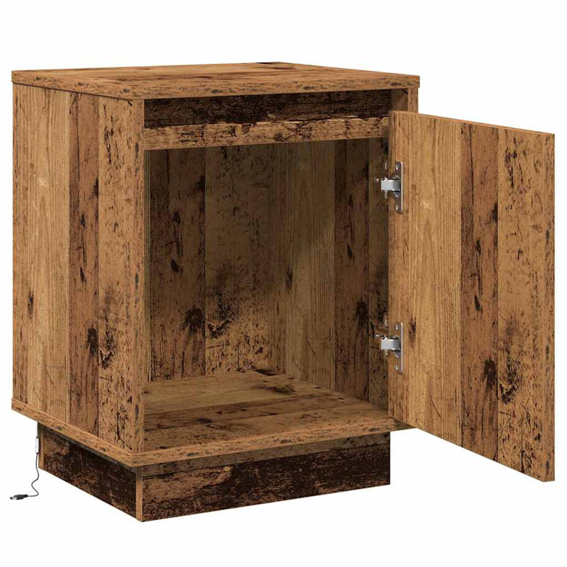 Bedside Cabinet With 2 Pcs 39 X 34.5 X 50 Cm, Old Wood
