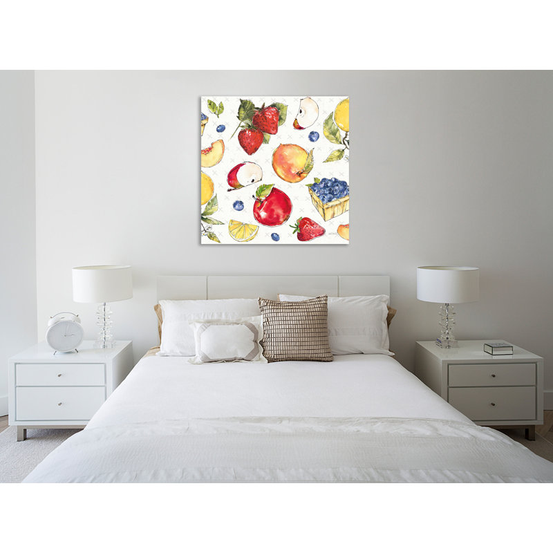 «Fruit Stand Pattern I» par Anne Tavoletti - peinture sur toile tendue, H 48 po x l 48 po x P 1,5 po