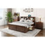 Lit plateforme en bois avec tête de lit multi-rangement USB et tiroirs-357383332