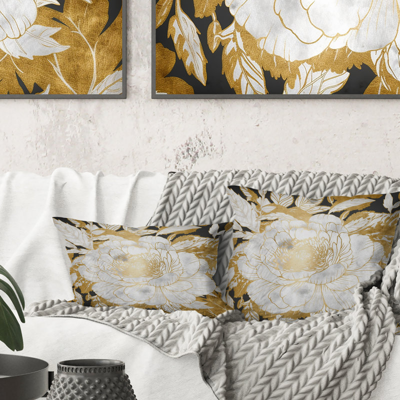 Coussin décoratif à motif floral rose exquis
