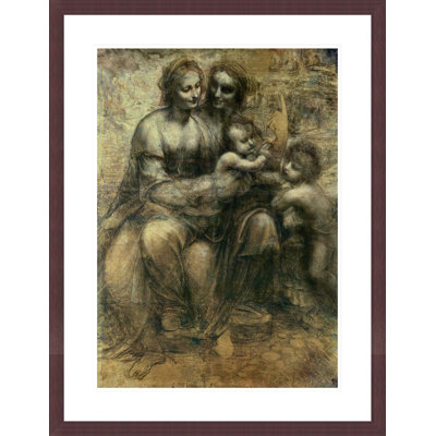 La Vierge à  l'Enfant avec sainte Anne et saint Jean-Baptiste, de Léonard de Vinci - Reproduction giclée encadrée