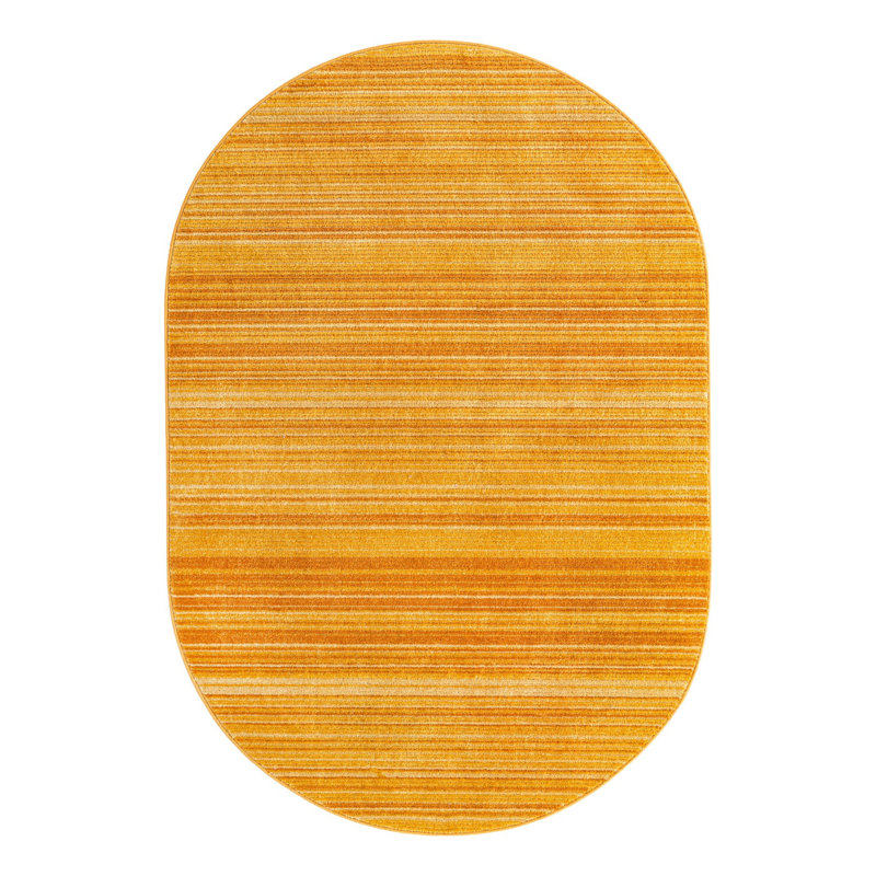 Tapis rayé Osteen, Ovale 4 pi 1 po x 6 pi 3 po, Jaune