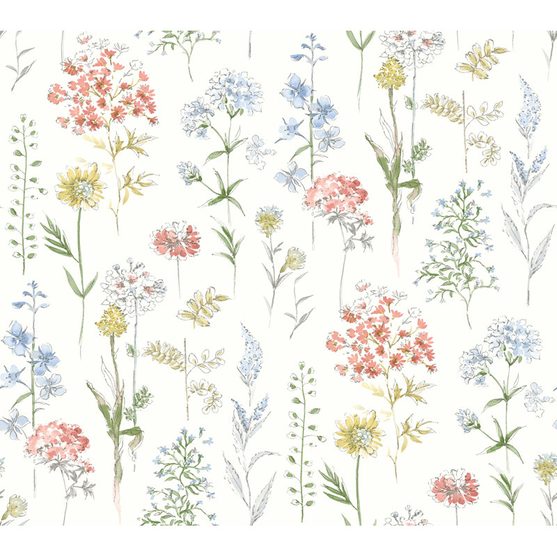 Papier peint Bergamot Wildflower, Rouge