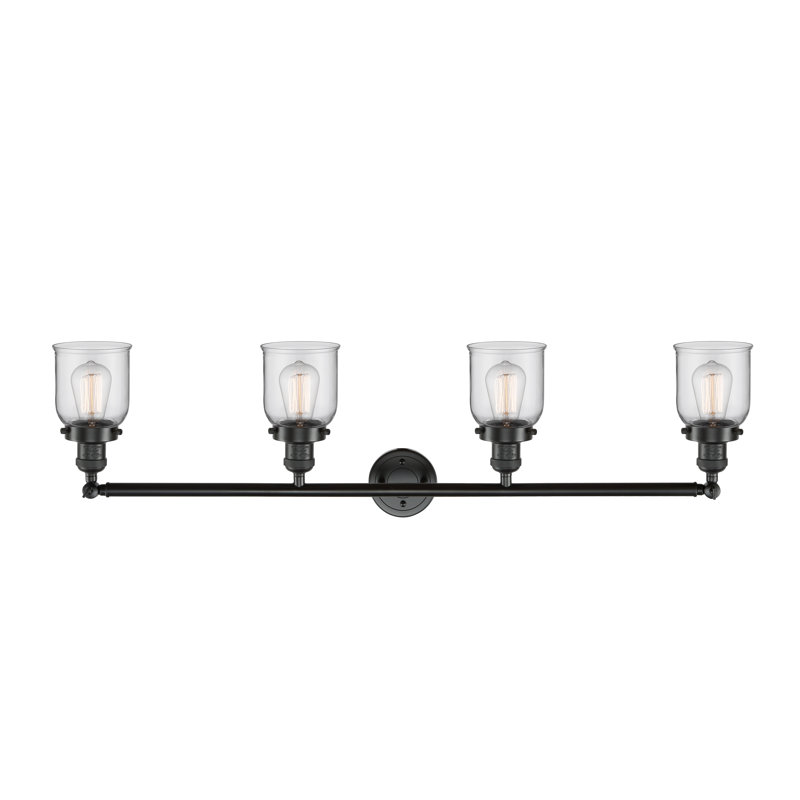 Bell - Éclairage pour meuble-lavabo 4 lumières 42 po, Transparent, Bronze frotté à l'huile, DEL