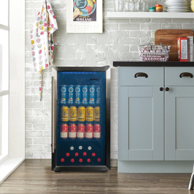Danby 17.5'' W Freestanding 117 Cans (12 oz.) 3.1 Cubic Feet Beverage Cooler with Reversible Glass Door