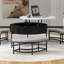 Modern Round Lift-Top Coffee Table With Storage & 3 Ottoman White & Black-646560720-646560735