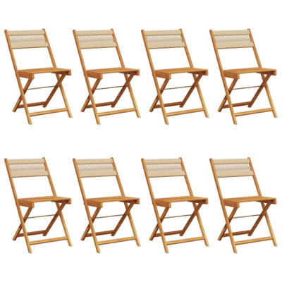 vidaXL Folding Garden Chairs 8 pcs Solid Wood Acacia