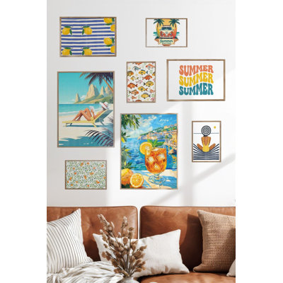 Peinture décorative encadrée (8 pièces)