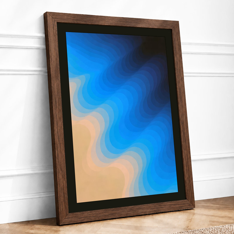 Water and Sand Modern - Framed Print, A3 - 42.0 x 29.7 cm, Walnut