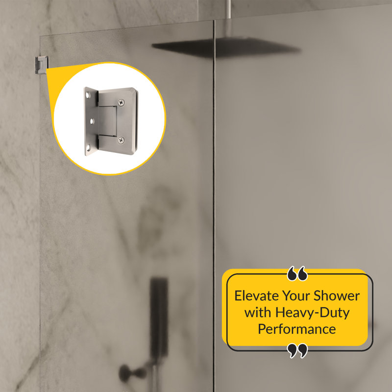Standard Duty Shower Hinge Bevel Edge Brushed Nickel Finish, Brushed Nickel