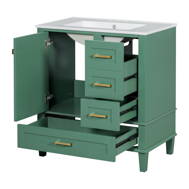 Susse 18.3'' Single Bathroom Vanity with Top, Green