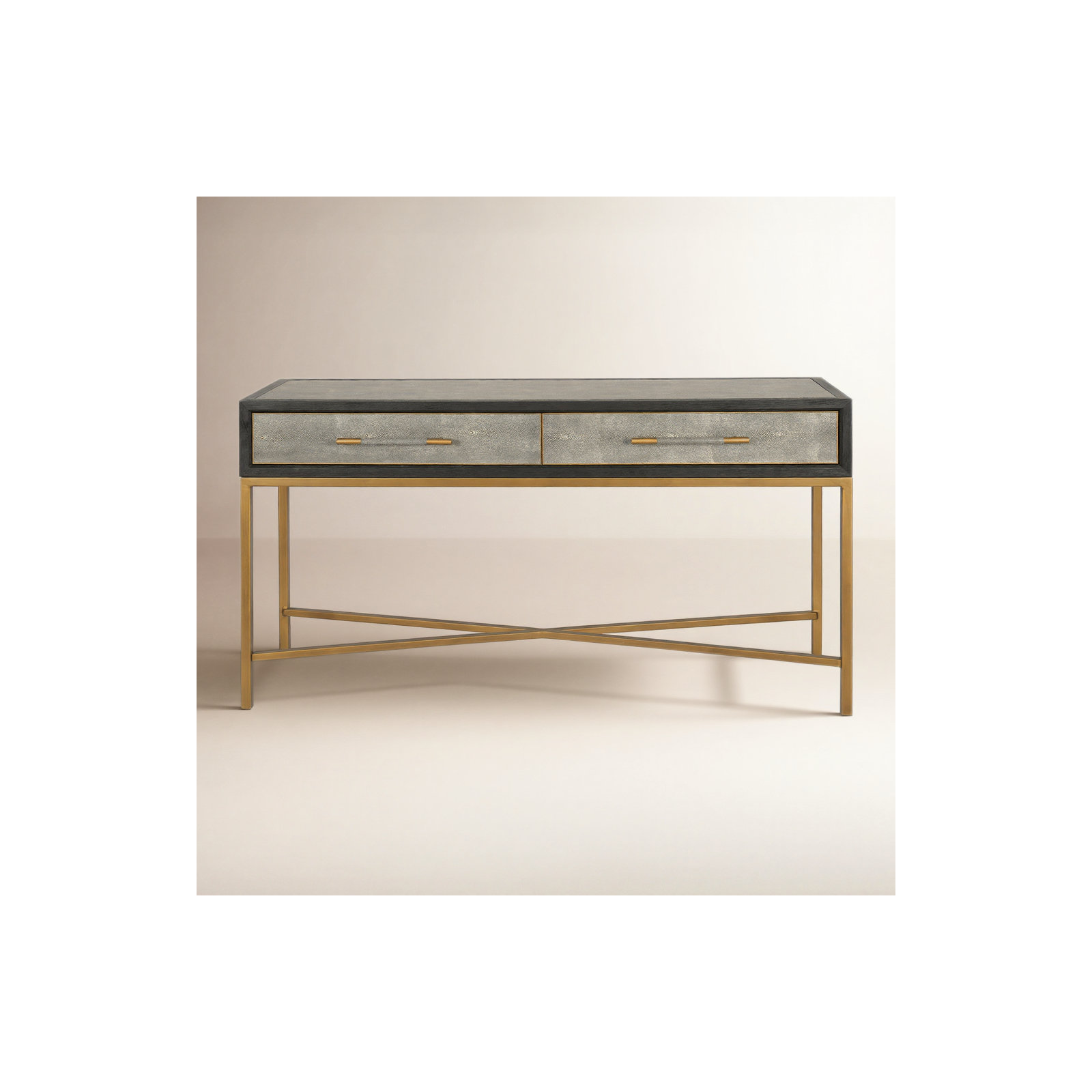 Meera 59" Console Table, Gray, Gold